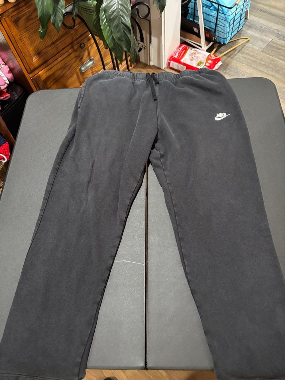 Nike Black Men's Fleece Joggers with White Swoosh
